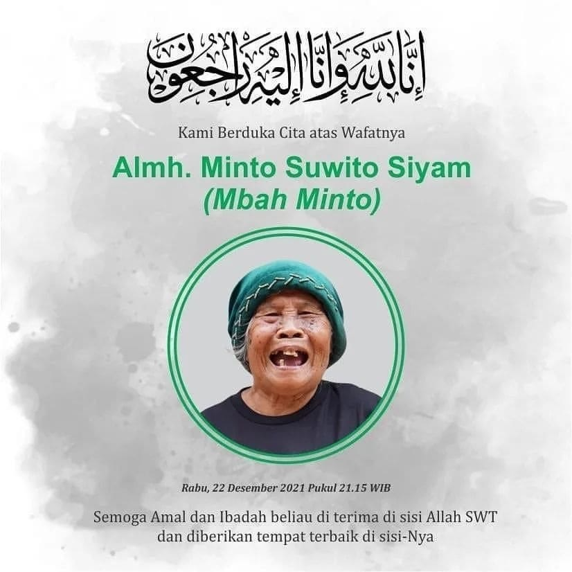 Melihat foto duka Mbah Minto, akun Instagram Ucup Klaten dibanjiri ungkapan bela sungkawa. Netizen penasaran sakit Mbah Minto.