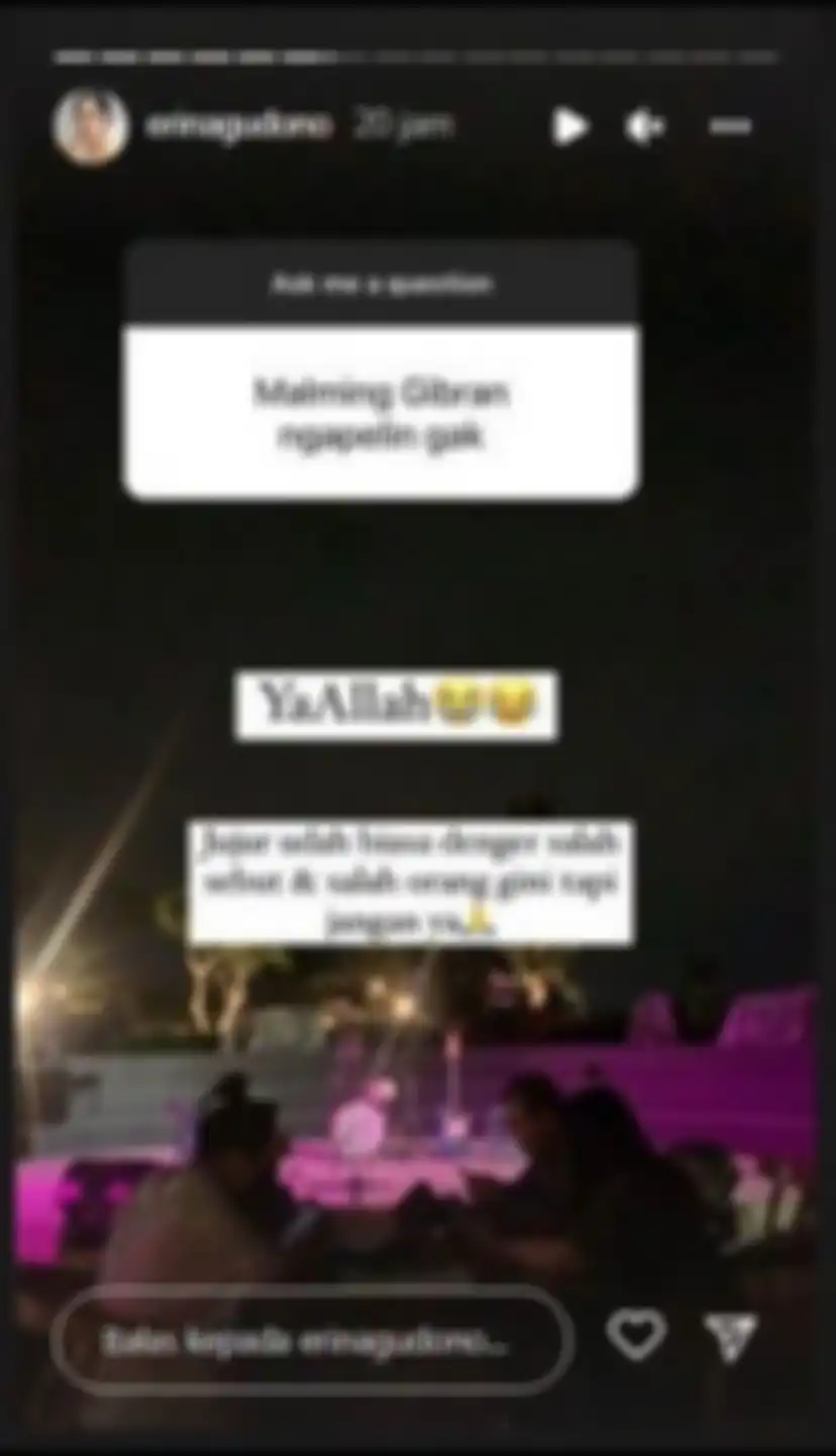 Erina Gudono jawab QnA dari followersnya.