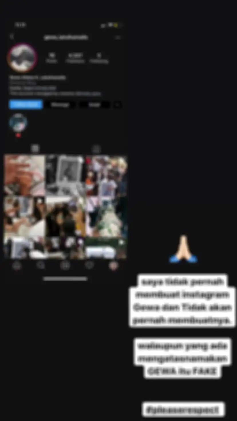 unggahan instastrories Mutia Ayu mengenai akun palsu mengatasnamakan sang anak