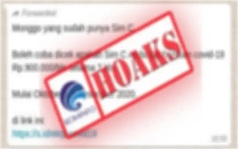 Chat WA pemilik SIM C dapat bantuan Rp900 ribu dari pemerintah adalah hoaks