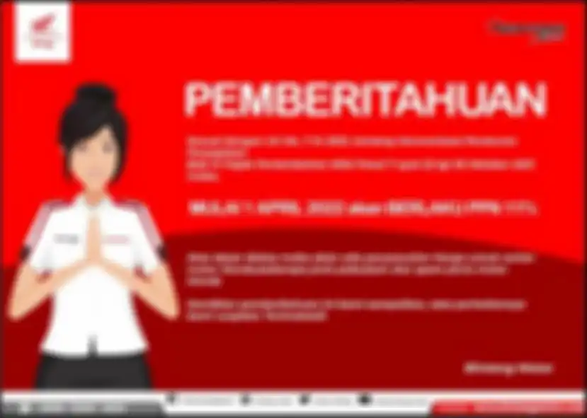 Pengumuman kenaikan harga motor baru Honda imbas PPN 11 persen.