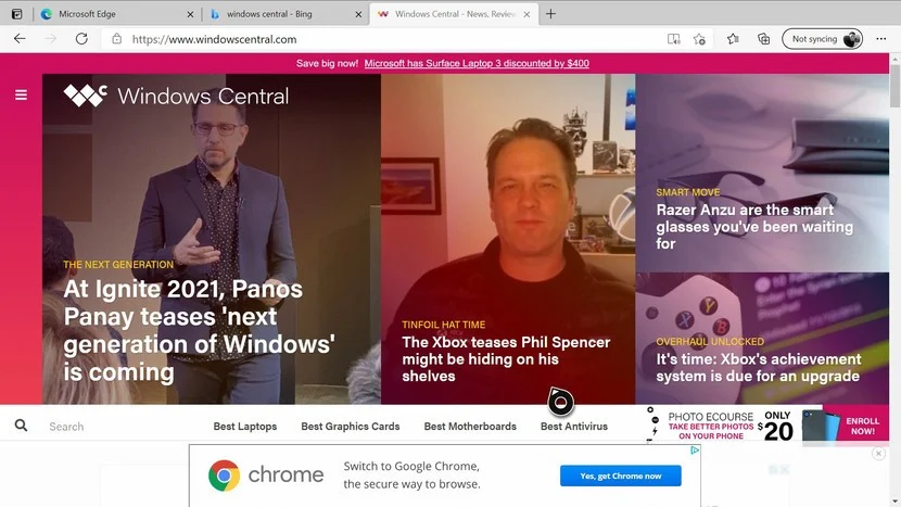 Preview Microsoft Edge di Xbox