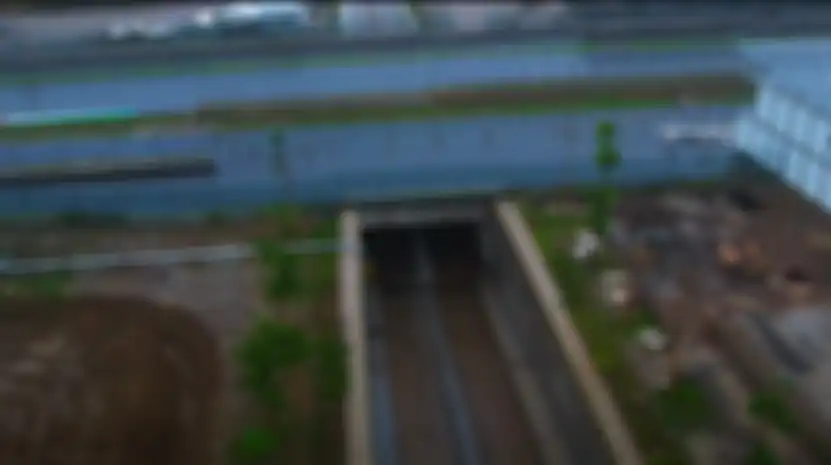 Kondisi tunnel sirkuit Mandalika saat diguyur hujan deras
