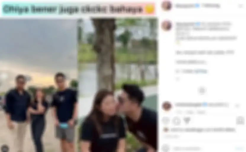 Unggahan Kiky Saputri yang dicium Boy William. 