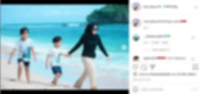 Unggahan Ririe Fairus saat berlibur dengan anak-anaknya.