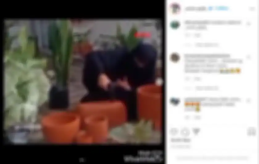 Umi Pipik kini hidup mandiri hingga nekat ngebor pot sampai tangan berlumur pupuk.  