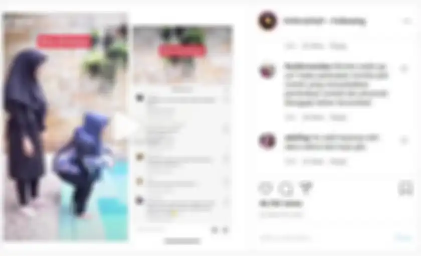 Cuplikan video TikTok yang menunjukan RIa Ricis mendorong Kekeyi agar jatuh ke kolam renang secara sengaja