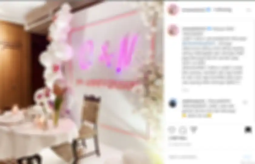 Tangkap layar unggahan Nina Zatulini saat merayakan hari jadi pernikahannya dengan sang suami.