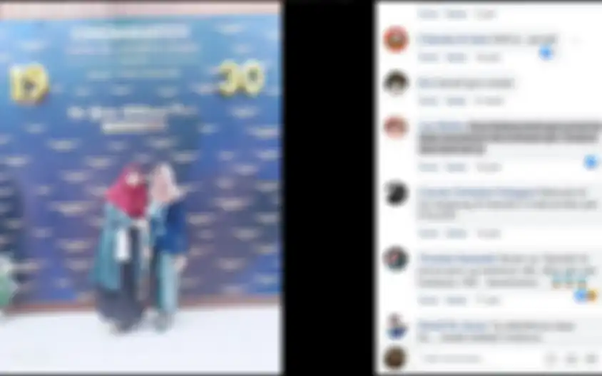 Pemilik akun Facebook Asteria Fitriani berfoto dengan latar belakang yang berkaitan dengan SMPN 30 Jakarta Utara