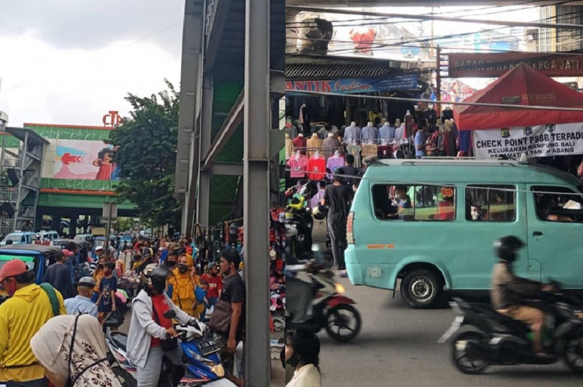 Ramainya pedagang Tanah Abang membuat satpol PP kewalahan