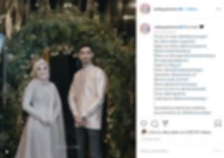 Momen yang dibagikan Vebby Palwinta ketika resmi dipersunting oleh Razi Bawazier.