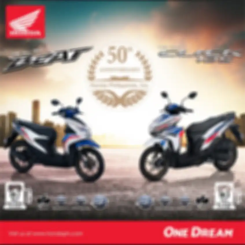 Honda Filipina luncurkan edisi 50th Anniversary Limited Edition. Ada Honda BeAT dan Honda Click 125 atau Vario 125.