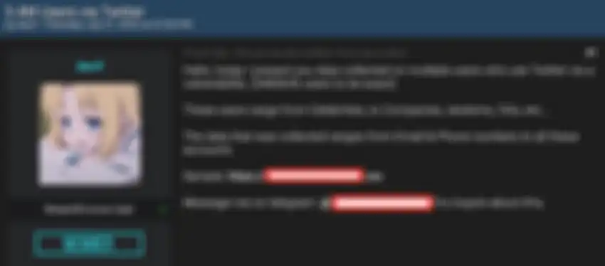 Unggahan akun devil yang menjual 5,4 juta data pengguna di BreachForums Deep Web