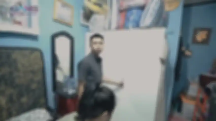 Tampak dalam rumah petak Merry