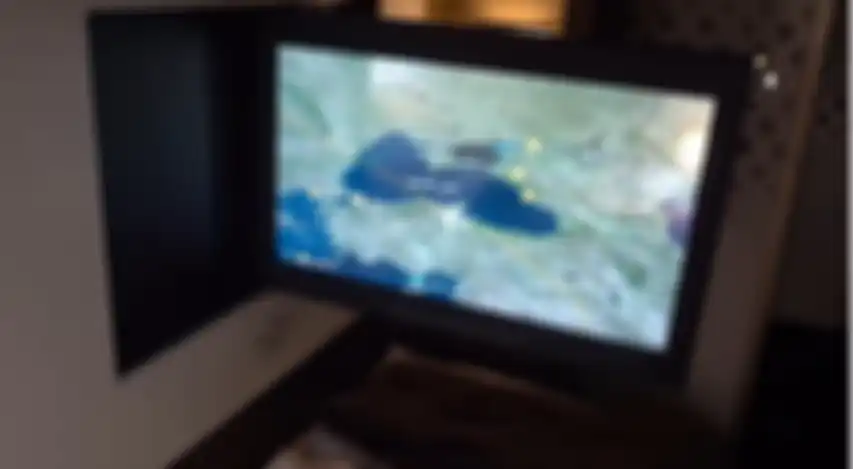 Ada televisi dalam ruangan first class Etihad