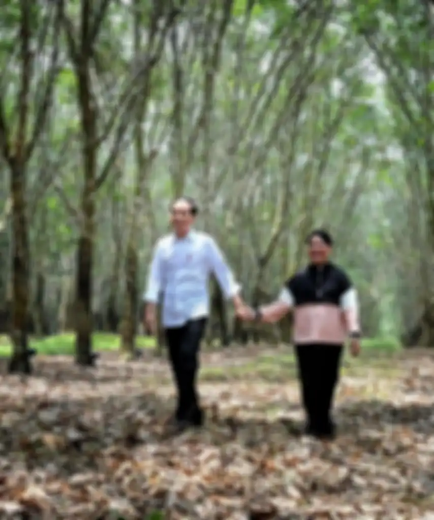 Jokowi Menggandeng Mesra Iriana