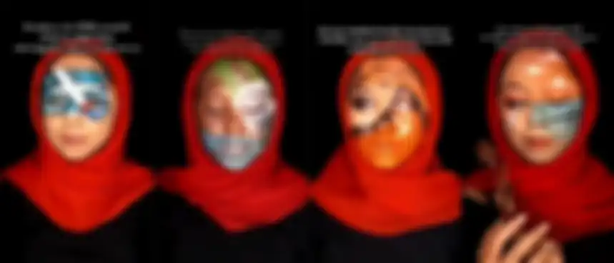 Viral video perempuan lukis wajahnya dengan gambaran bencana alam yang terjadi di Indonesia