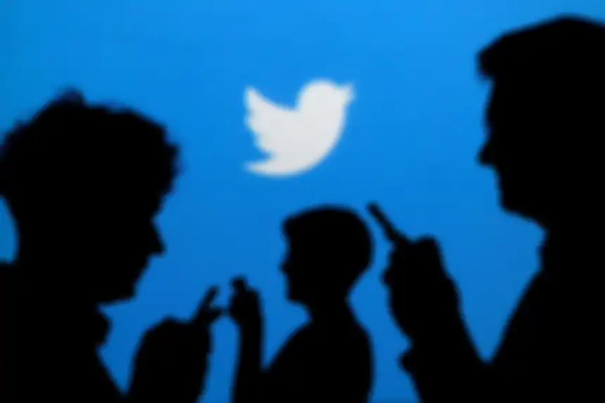 Ilustrasi orang-orang bermain Twitter