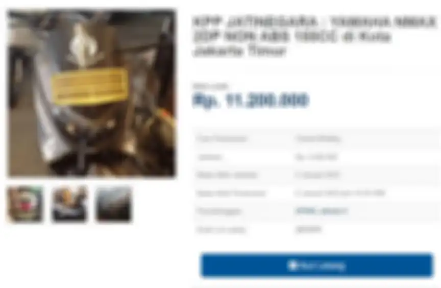 Lelang motor Yamaha NMAX di website Lelang.go.id