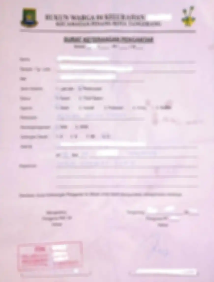 Surat Keterangan Pengantar dari RT/RW