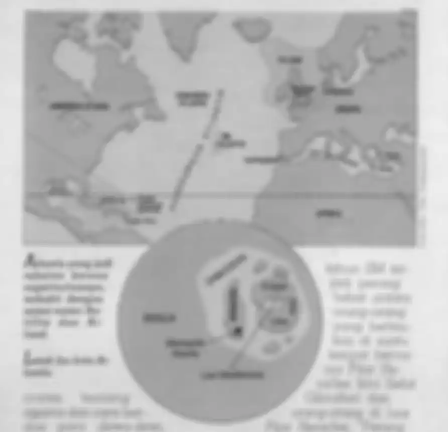 Titik yang dipercaya sebagai lokasi Atlantis (The Unexplained via Majalah Intisari)