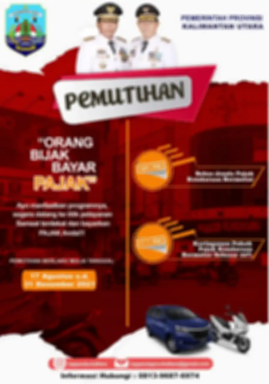 Program keringanan pajak kendaraan di Kalimantan Utara.