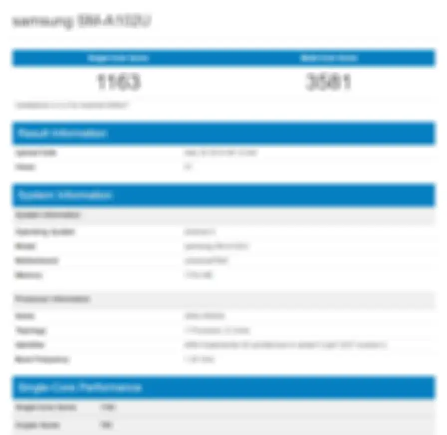 Hasil benchmark Samsung A10e