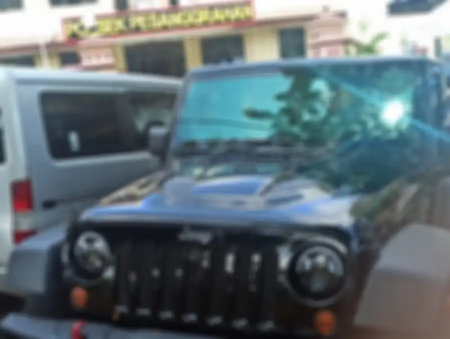 Jeep Rubicon yang jadi barang bukti aksi pengeroyokan David.