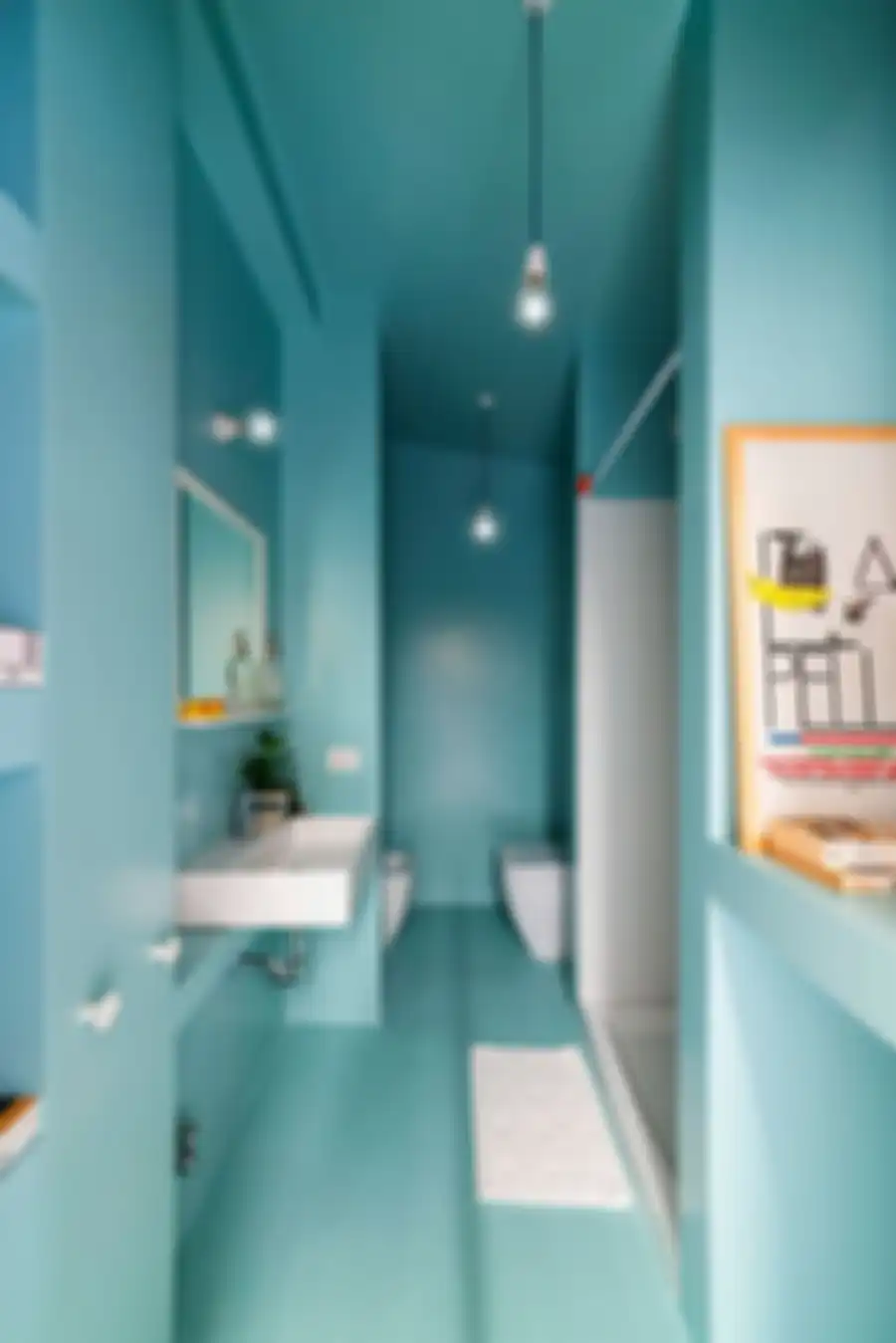 Ilustrasi kamar mandi di apartemen.