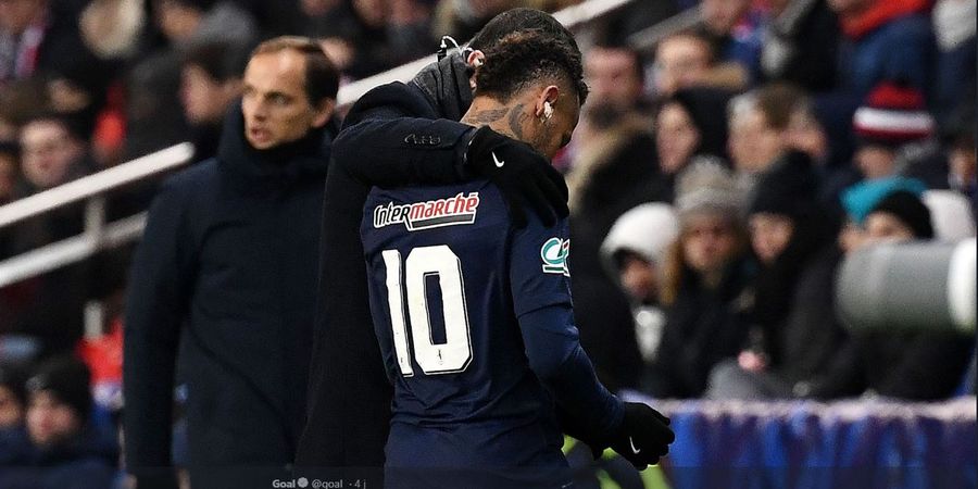 Neymar Nangis karena Cedera di Laga Paris Saint-Germain Vs Strasbourg