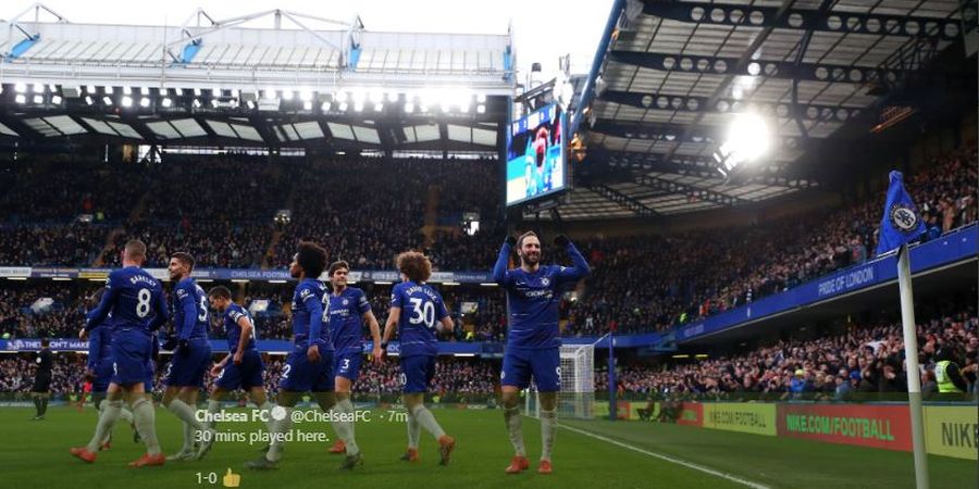 Higuain Pecah Telur, Chelsea Sementara Unggul 2-0 atas Huddersfield