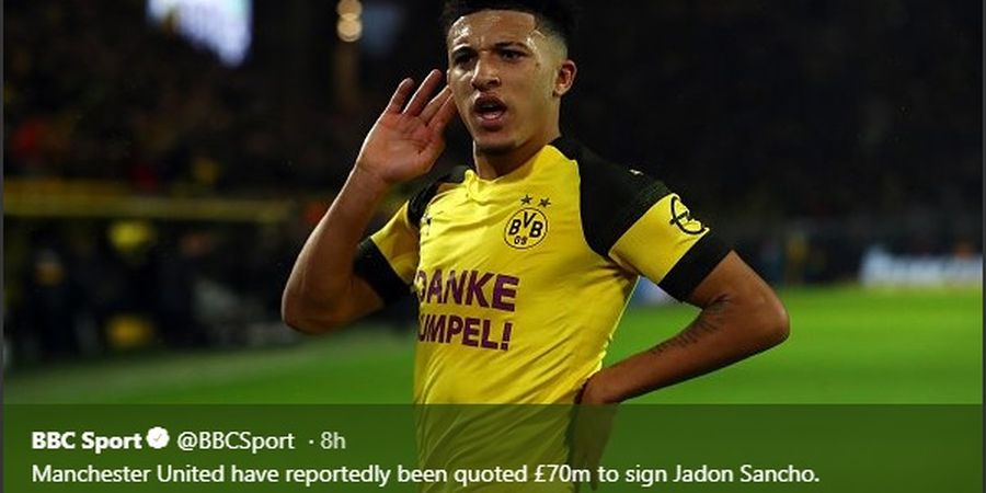 Manchester United Siap Tebus Jadon Sancho Seharga Rp1,2 Triliun