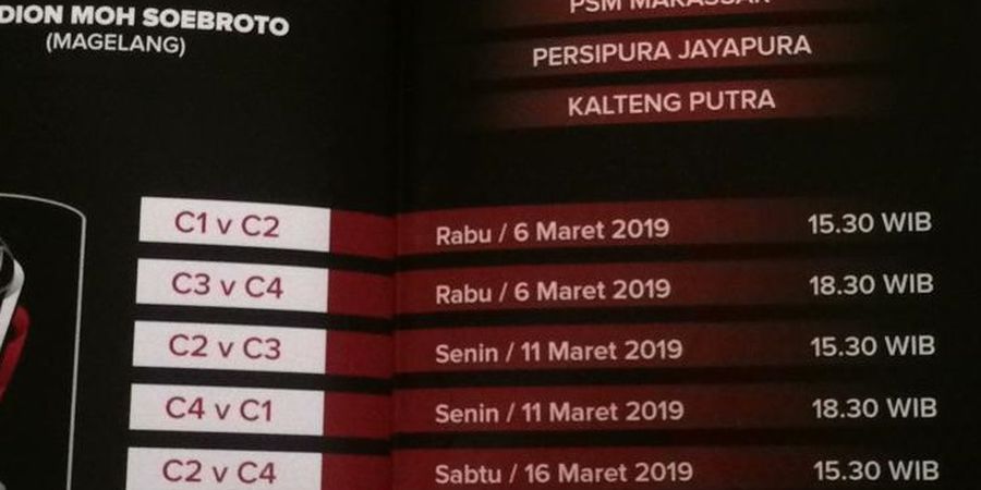 Jadwal Grup C Piala Presiden 2019 - PSIS Bersaing dengan Tiga Klub Luar Jawa