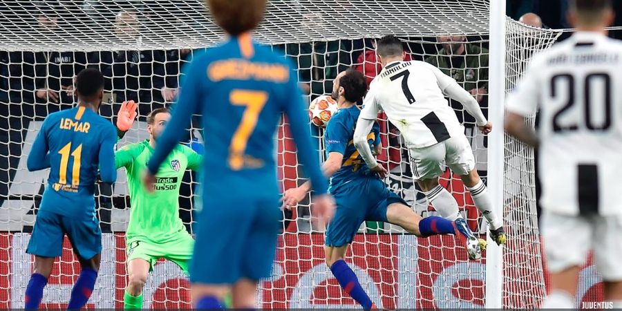 VIDEO - Gol Sundulan Terbang Ronaldo untuk Juventus ke Gawang Atletico Madrid