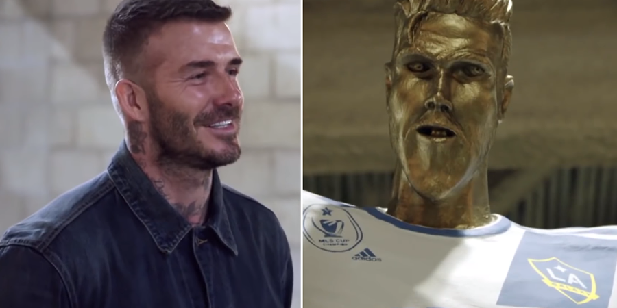 VIDEO - Beckham Dijahili dengan Patung yang Terinspirasi dari Dirinya