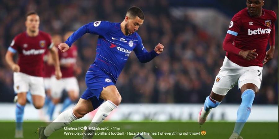 Lewati 5 Pemain West Ham, Hazard Bawa Chelsea Unggul pada Babak I