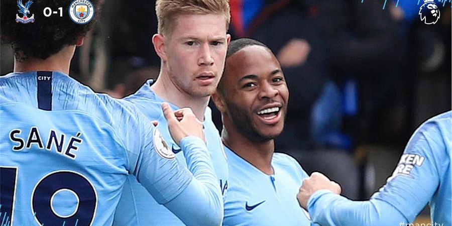 Aksi Sterling Bikin Man City Unggul atas Crystal Palace pada Babak I