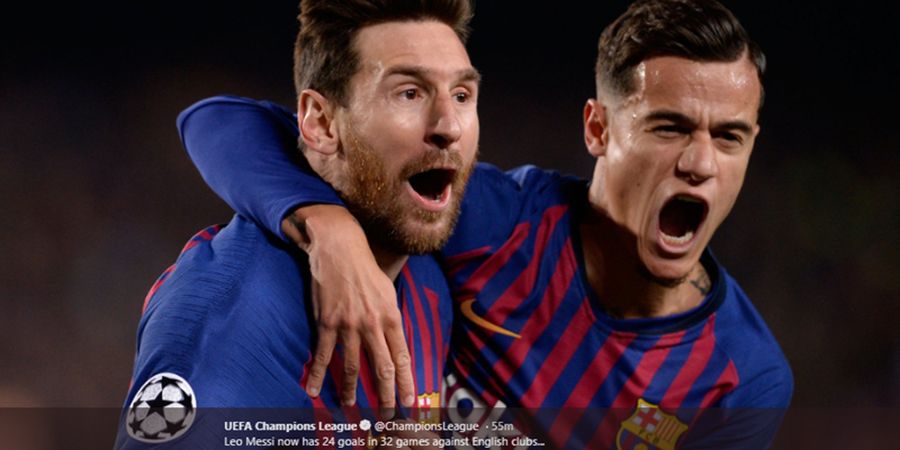 Hasil Liga Champions - 3 Gol Jarak Jauh Barcelona Bikin Man United Terdepak