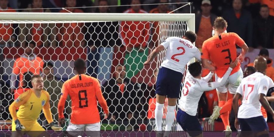 VIDEO - Gol Sundulan Keras Matthijs de Ligt Bikin Kiper Inggris Terdiam