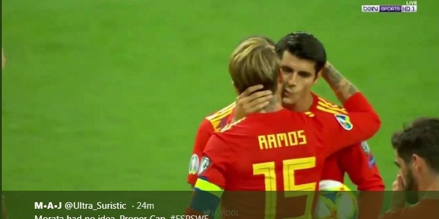 Mesra, Sergio Ramos dan Alvaro Morata Cipika-Cipiki Sebelum Penalti