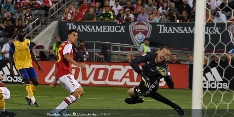 VIDEO - Tanpa Kepala dan Kaki, Striker Baru Arsenal Cetak Gol Debut