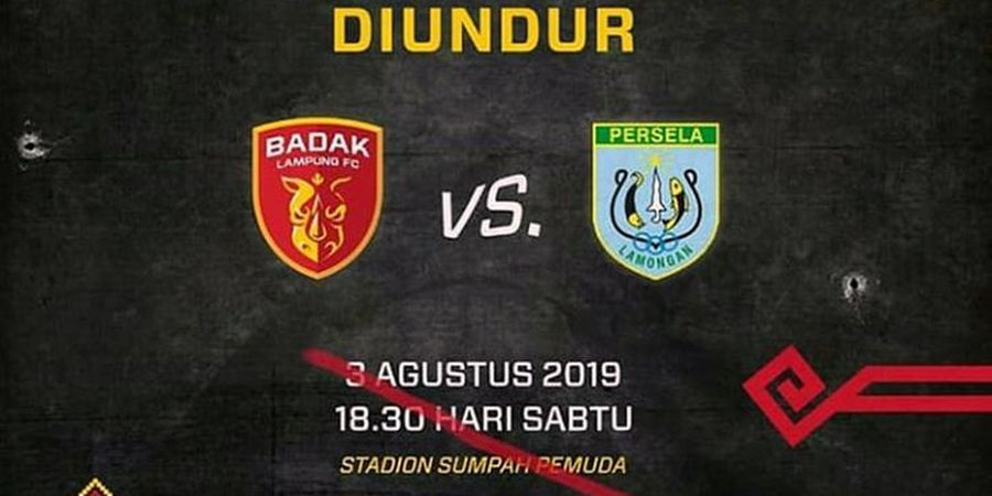 Laga Tunda Perseru Badak Lampung FC vs Persela Masih Belum Jelas