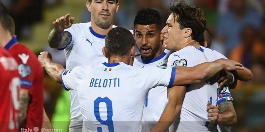 Hasil Kualifikasi Euro 2020 - Pemain Buangan Man United Jadi Kapten, Italia Samai Rekor 2008