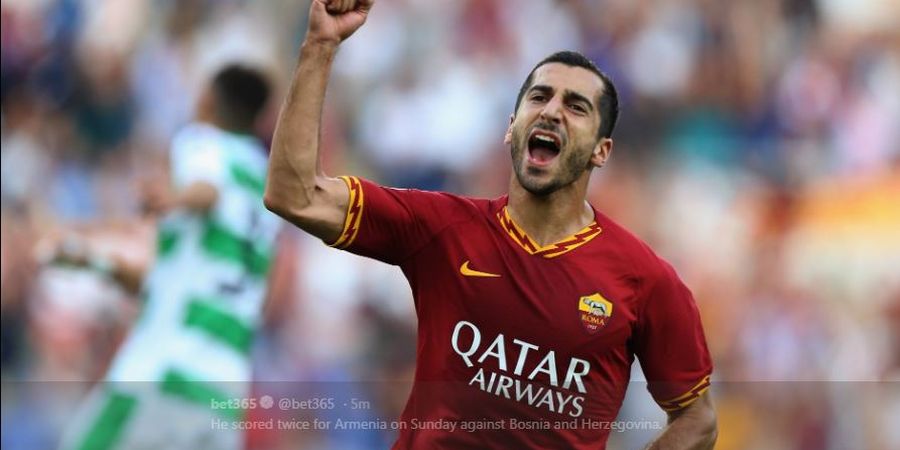 Hasil Liga Italia, Mkhitaryan Debut Langsung Cetak Gol, AS Roma Raih Kemenangan Pertama