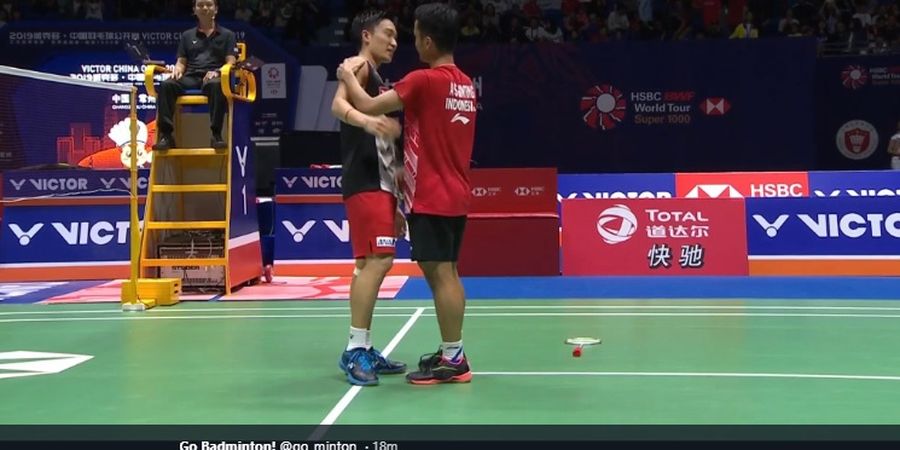 Final China Open 2019 - Respek, Momota Ajak Anthony Tukar Kaus Setelah Lakoni Duel Sengit