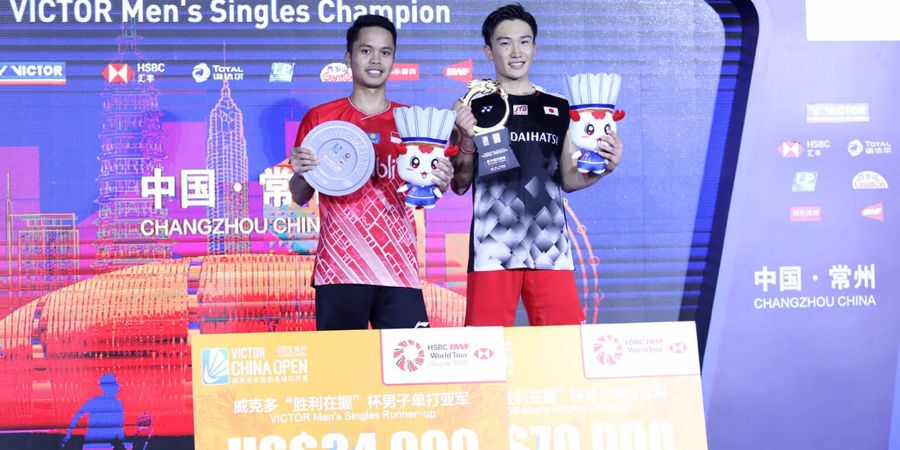 Kento Momota Akui Akan Sulit Kalahkan Anthony Ginting Usai China Open 2019