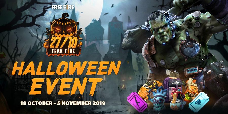 Main Free Fire dan Dapatkan Hadiah Eksklusif Halloween! Minggu Teror, Hadiah Horor