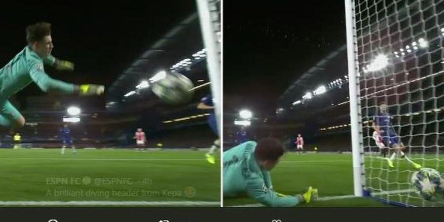 VIDEO - Salah Antisipasi, Kepa Cetak Gol Bunuh Diri dengan Muka Sendiri