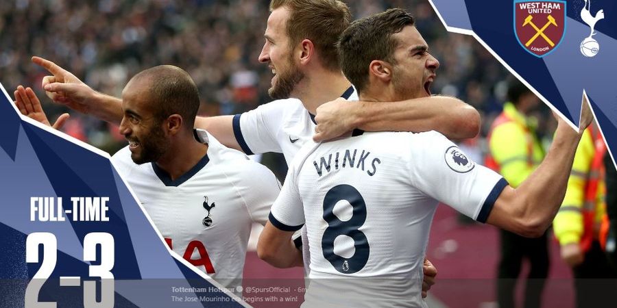 Hasil Liga Inggris - Menang Tipis, Tottenham Jaga Rekor Sempurna Mourinho