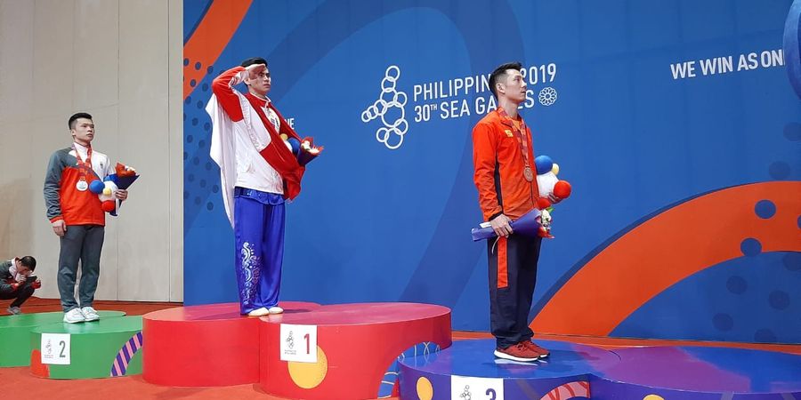 SEA Games 2019 - Edgar Xavier Marvelo Sembunyikan Tangis Saat Bendera Merah Putih Dikibarkan